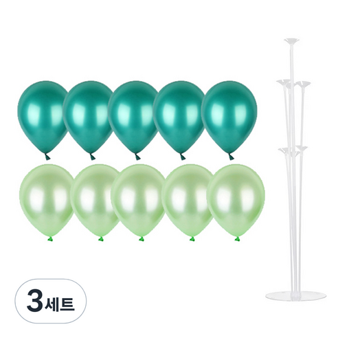파티쇼 풍선꽂이장식세트 70cm, 그린파티, 3세트