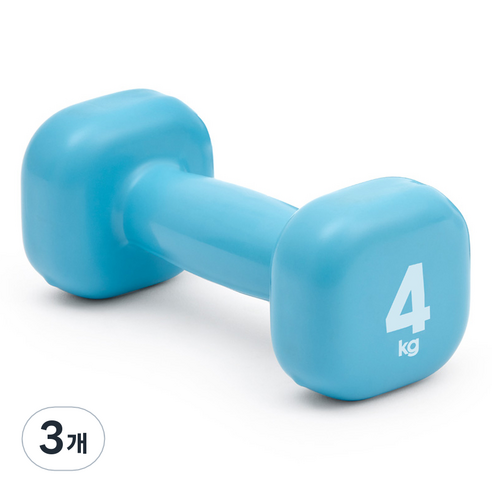 리복 트레이닝 사각 덤벨 블루 RAWT-11154, 4kg, 3개