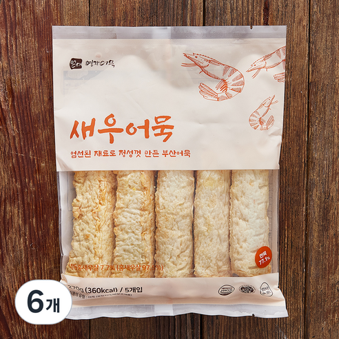 영자어묵 새우어묵 5입, 270g, 6개