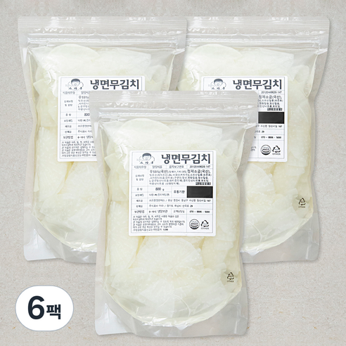 스가홍 냉면무김치, 6팩, 800g
