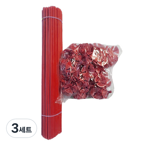 마켓감성 멀티컬러 풍선 홀더 100p + 막대 100p 세트, 레드, 3세트