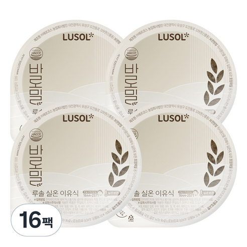 루솔 실온 이유식 바로밀 3단계 야채 세트, 단호박고구미진밥,영양대추진밥,한우불고기진밥,고구마양배추사과진밥, 120g, 16세트