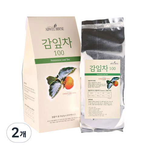 애드웰하우스 감잎차 100, 1g, 60개입, 2개
