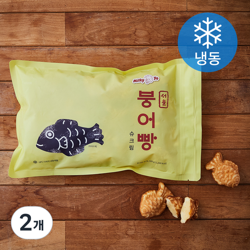 밀키요 서울 붕어빵 슈크림 (냉동), 500g, 2개