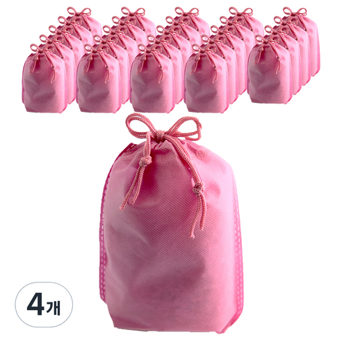 부직포 복주머니 더스트백 20 x 27 cm 25p, 핑크, 4개