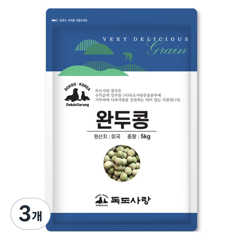 독도사랑 완두콩, 5kg, 3개