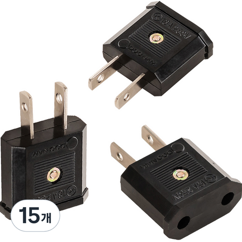 플라이토 돼지코 220V 변환 110V 플러그 여행용 어댑터 1구 E-9710, 4.4cm, 블랙, 15개