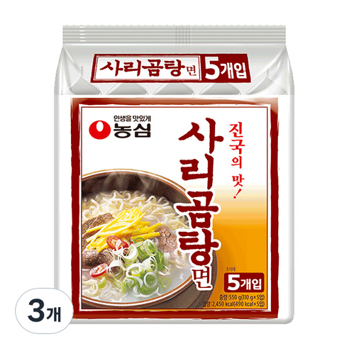 농심 사리곰탕면 봉지, 15개