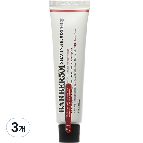 바버501 쉐이빙 부스터 면도 밤 레드, 66ml, 3개