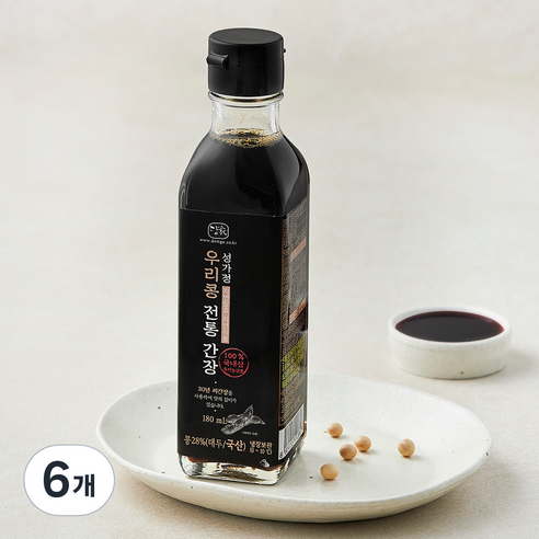 담가 전통식품 인증 우리콩 전통간장, 180ml, 6개