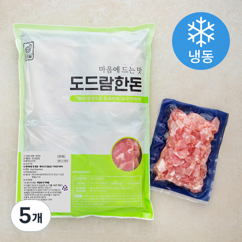 도드람한돈 돼지고기 등심 카레 짜장용 4개입 (냉동), 5개, 2kg