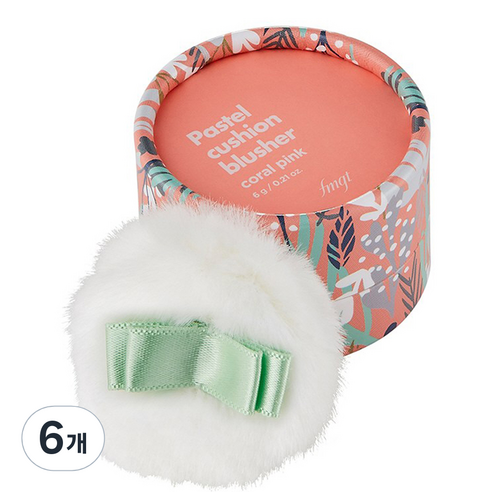 더페이스샵 파스텔 쿠션 블러셔 6g, 02호 코랄핑크, 6개