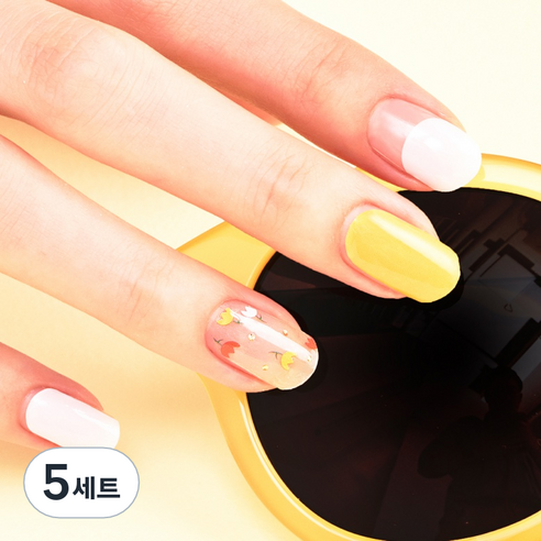 넬로 팔레트 젤 네일 스티커, 썬셋피크닉, 5세트