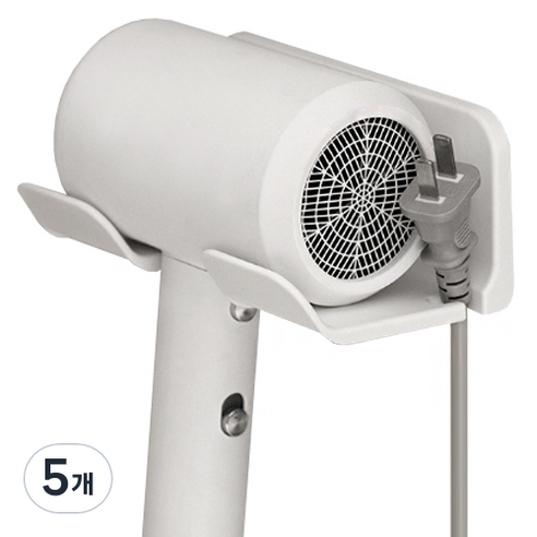 피키픽스 드라이기 거치대 무타공 접착식, 화이트, 5개