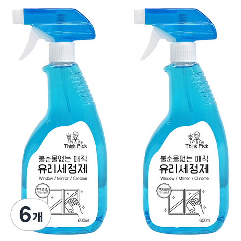 띵크픽 불순물 없는 매직 유리세정제, 600ml, 6개