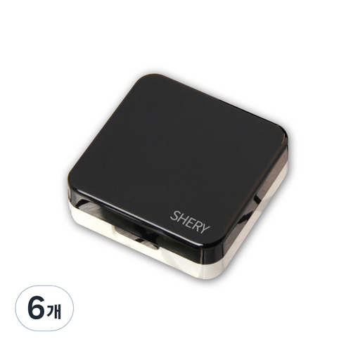 라이프포인트 샤이니 정사각 렌즈케이스, 블랙, 6개