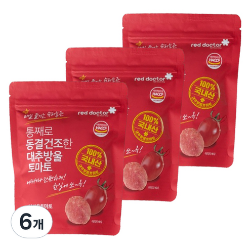 레드닥터 통째로 동결건조한 대추방울토마토 20g 3봉 20g, 6개