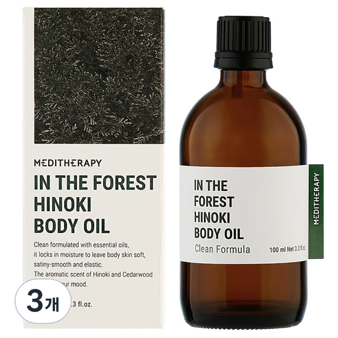 메디테라피 인 더 포레스트 히노키 오일, 100ml, 3개