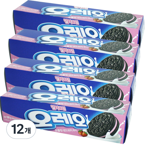 [동서] 오레오 쿠키 딸기크림, 100g, 12개