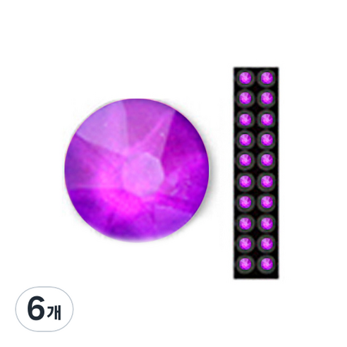 와사비네코 미미츠보 쥬얼리 귀지압패치 M 3.0mm 20p, 네온퍼플, 6개