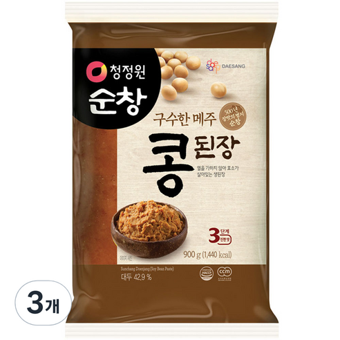 청정원순창 콩된장, 3개, 900g