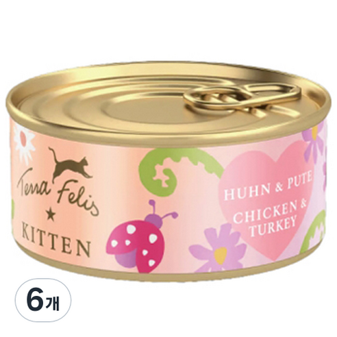 테라펠리스 고양이 키튼, 칠면조 / 치킨, 70g, 6개