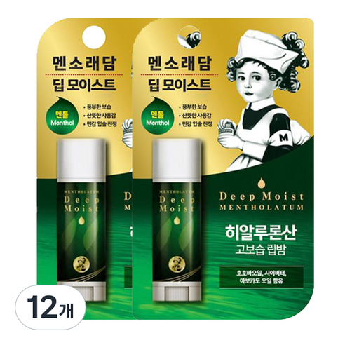 멘소래담 딥 모이스트 멘톨 립밤, 4.5g, 12개