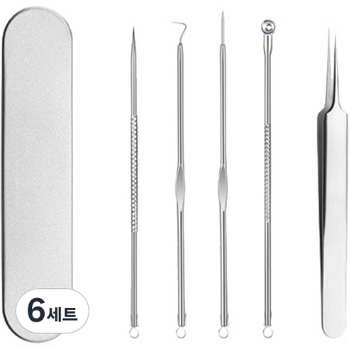 온비유 블랙헤드 여드름 압출기 프리미엄 C 9종 스틸, 6세트