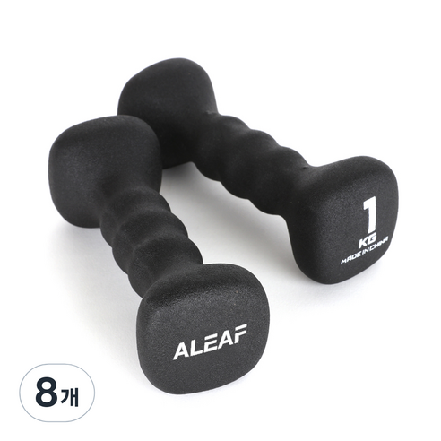 아리프 네오프렌 사각 아령 블랙, 1kg, 8개