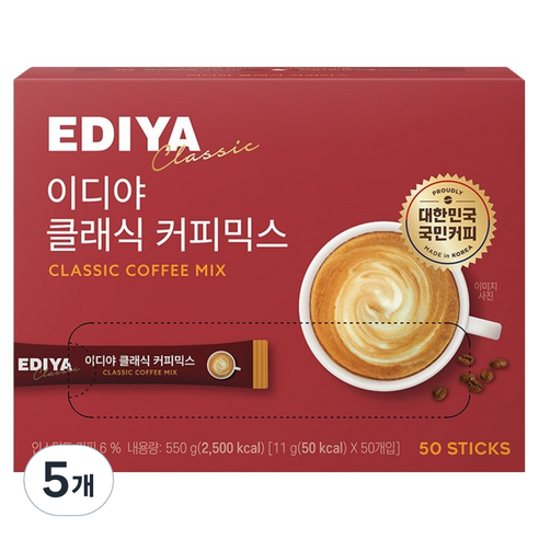 이디야 클래식 커피믹스, 11g, 5개, 50개입