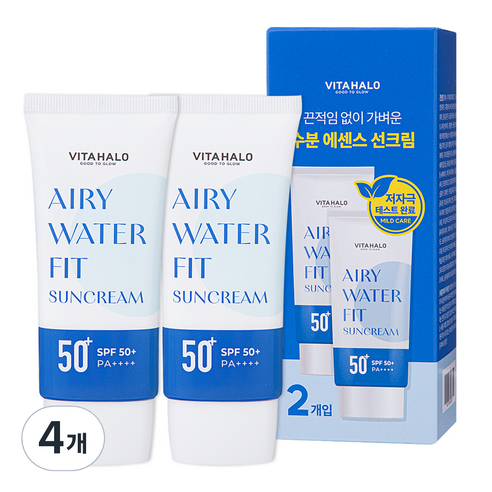 비타할로 에어리 워터핏 선크림 기획세트 SPF50+ PA++++, 50ml, 4개
