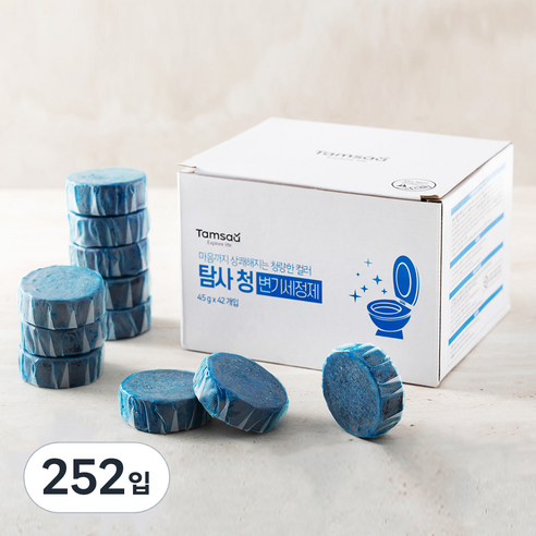 탐사 더 뉴 청 변기세정제, 45g, 252개