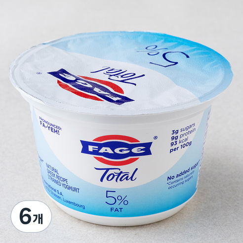 파예 그릭 요거트 플레인, 150g, 1개입, 6개