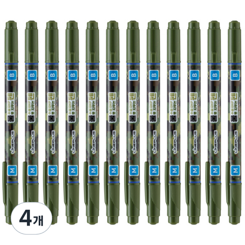 라인플러스 OHP펜 1mm 물펜MF 3.0mm 12p, 청색, 4개