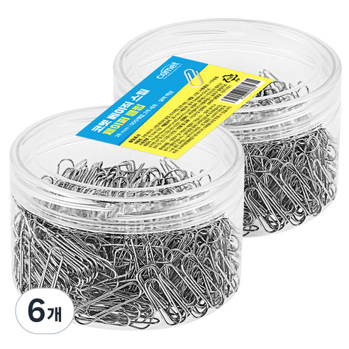 코멧 베이직 스틸 페이퍼 클립, 500개입, 6개