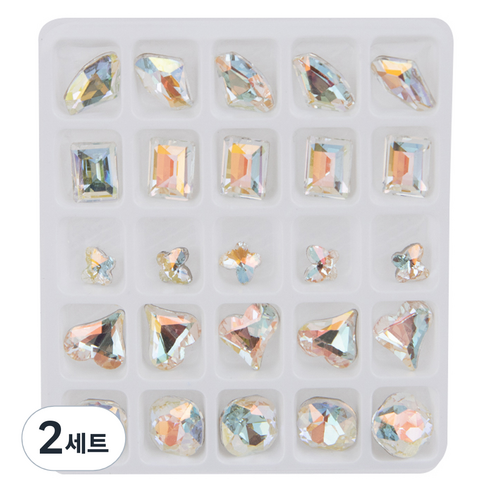 크리스탈 데코파츠 5종 x 5p 세트, 2세트, 오로라 아이빛