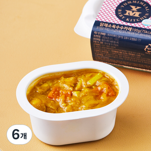얌이밀 닭채소옥수수카레, 100g, 6개