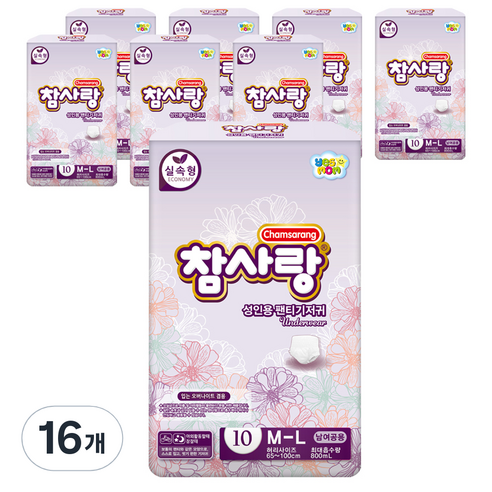 참사랑 팬티 실속형 중형, 10개입, 16개