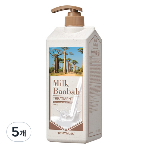 밀크바오밥 트리트먼트 아이보리머스크향, 1000ml, 5개