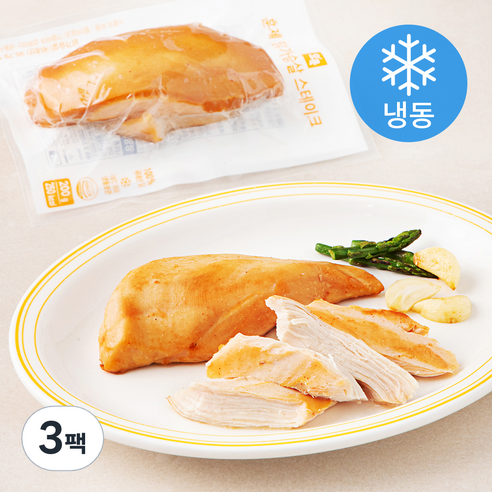 오쿡 훈제 닭가슴살 스테이크 (냉동), 200g, 3팩