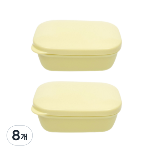 쓰리썬 휴대용 사각 비누케이스, 옐로, 8개