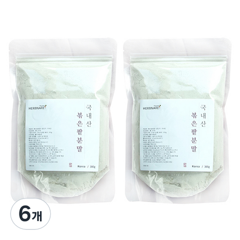 허브나래 볶은 팥분말 가루, 300g, 6개
