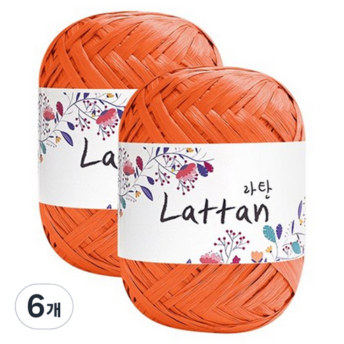 yarna 라탄 2볼 라피아실 40g, 6번(반유광), 6개