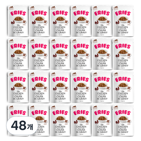 에리에스 고양이 주식 파우치 습식사료, 닭, 85g, 48개