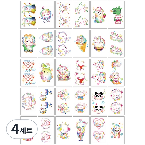 달모아 타투 스티커 30종, K, 4세트