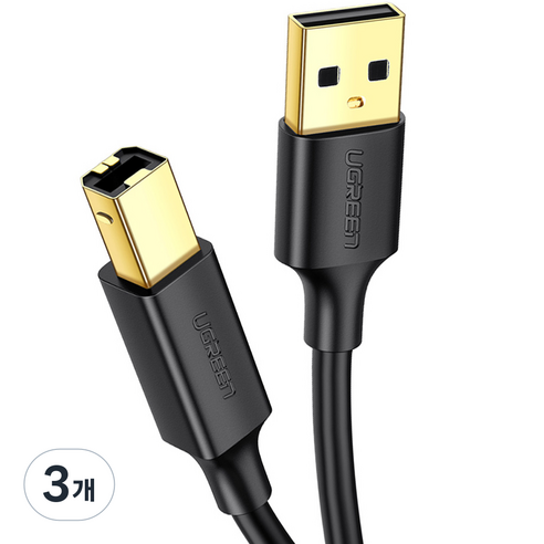 유그린 USB2.0 AM BM 케이블, 3개, 5m