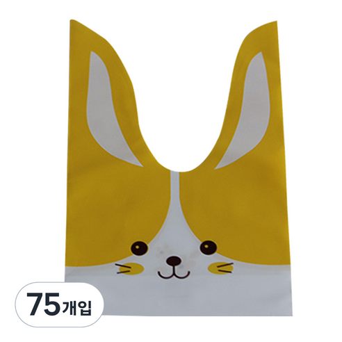 티나피크닉 귀쫑긋 보자기 선물포장지 소, 노랑토끼, 75개입