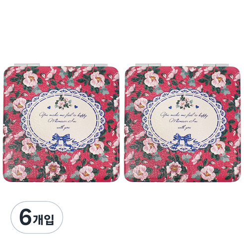 포포팬시 양면 사각 손거울, 랜덤 발송, 6개
