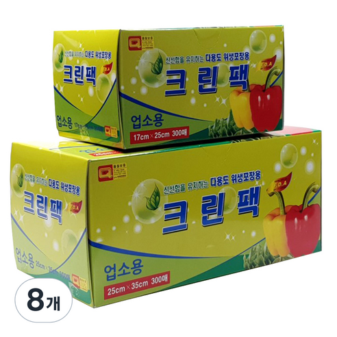 해피크린 업소용 크린팩 중+소, 8개