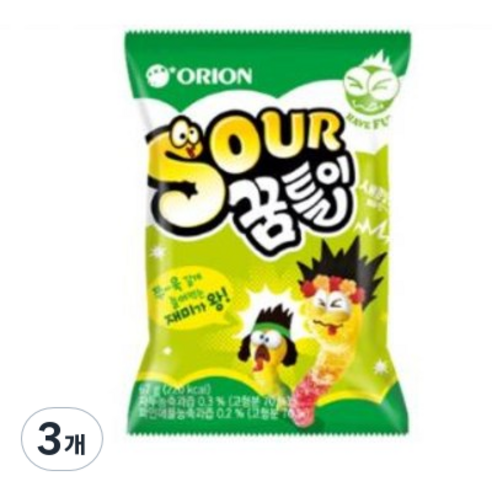 오리온 SOUR 꿈틀이 젤리, 67g, 3개